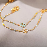 Enamel Bracelet Stainless Steel Yoga Jewelry Colorful Bead Chain