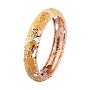 Enamel Bracelets For Women Bangle Floral Cloisonne Butterfly