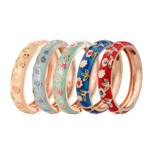 Enamel Wide Bangle Bracelet for Women - Hawaiian Cloisonne African Jewelry