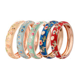 Enamel Wide Bangle Bracelet for Women - Hawaiian Cloisonne African Jewelry