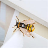 Yellow Enamel Bumblebee Brooch Insect Xmas Gift Banquet Pins