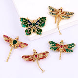 Enamel Butterfly Dragonfly Jumbo Focal Pendant, Real Plated Colour