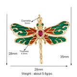 Enamel Butterfly Dragonfly Jumbo Focal Pendant, Real Plated Colour
