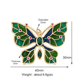Enamel Butterfly Dragonfly Jumbo Focal Pendant, Real Plated Colour