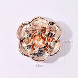 Enamel Camellia Flowers Brooches for Women Sweater Dress Lapel Pins