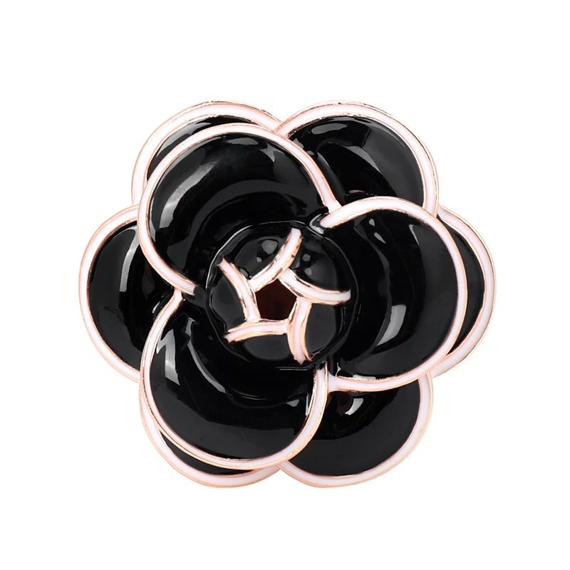 Enamel Camellia Flowers Jewelry Brooches for Women