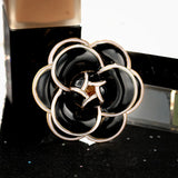 Enamel Camellia Flowers Brooches for Women Sweater Dress Lapel Pins
