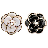 Enamel Camellia Flowers Brooches for Women Sweater Dress Lapel Pins