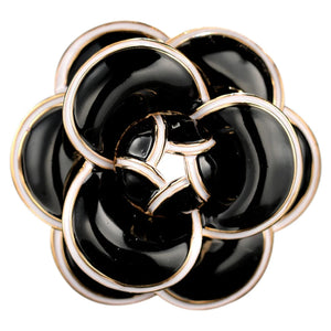 Enamel Camellia Flowers Brooches for Women Sweater Dress Lapel Pins