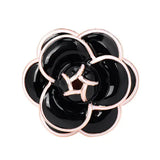 Enamel Camellia Flowers Jewelry Brooches for Women Sweater Dress Lapel Pins