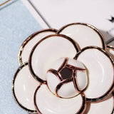 Enamel Camellia Flowers Brooches for Women Sweater Dress Lapel Pins