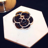 Enamel Camellia Flowers Brooches for Women Sweater Dress Lapel Pins