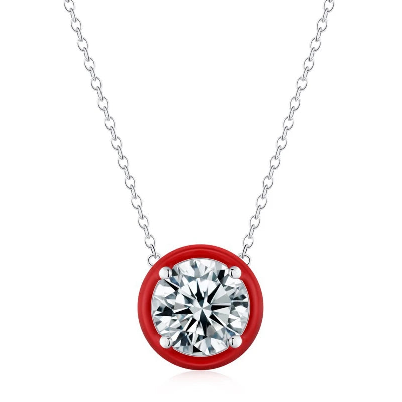 Enamel CZ Collar Necklace 925 Silver Wedding Jewelry