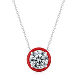 Enamel CZ Collar Necklace 925 Silver Wedding Jewelry