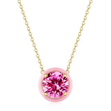 Enamel CZ Collar Necklace 925 Silver Wedding Jewelry