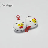Enamel Cartoon Animal Cock Bell Charms Fit NewYear Birthday Kids Children Gift