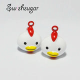 Enamel Cartoon Animal Cock Bell Charms Fit NewYear Birthday Kids Children Gift