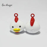 Enamel Cartoon Animal Cock Bell Charms Fit NewYear Birthday Kids Children Gift