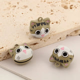 Enamel Cartoon Animal Jingle Bell Charm for Pendant Party Gift Cat Pet Necklace