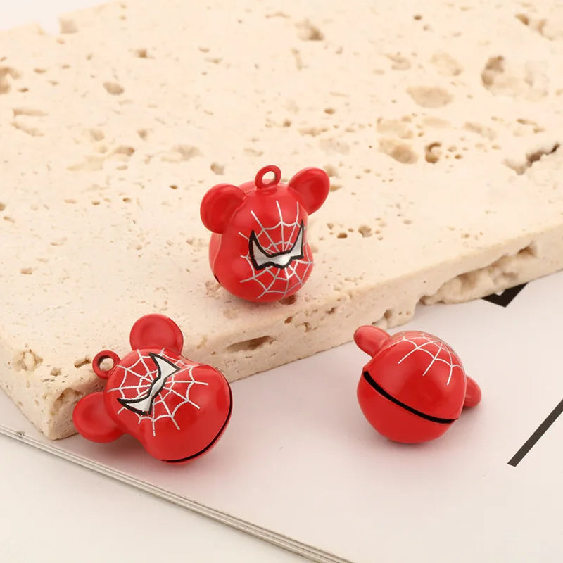 Enamel Cartoon Animal Jingle Bell Charm for Pendant Party Gift Cat Pet Necklace