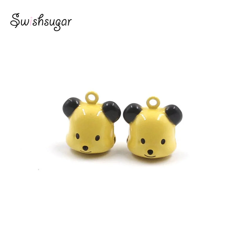 Enamel Cartoon Animal Jingle Bell Charms Necklace Pendant