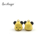 Enamel Cartoon Animal Jingle Bell Charms Necklace Pendant