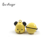 Enamel Cartoon Animal Jingle Bell Charms Necklace Pendant