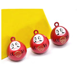 Enamel Cartoon Daruma Doll Jingle Bell Charm DIY Jewelry Craft Findings
