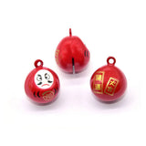 Enamel Cartoon Daruma Doll Jingle Bell Charm DIY Jewelry Craft Findings