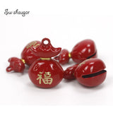Enamel Cartoon Lucky Bag Metal Bell Charms Cat Pet Pendant Necklace
