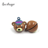 Enamel Cartoon Metal Bear Craft Jingle Bell Charms for Party Birthday Decoration
