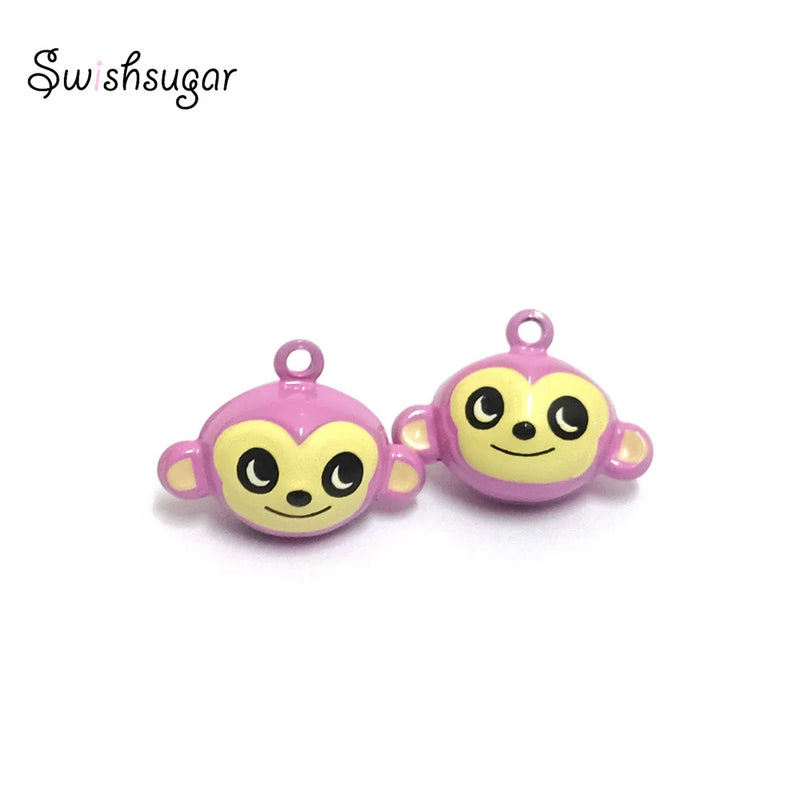 Enamel Monkey Jingle Bell Charms DIY Jewelry Craft Findings