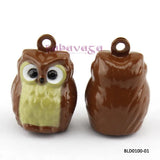Enamel Cartoon Owl Jingle Metal Bells for Christmas Party Decoration