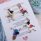 Enamel Charms Alice Rabbit Cartoon Character 10pcs Jewelry Making Pendant