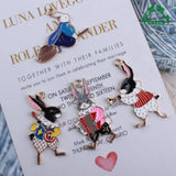 Enamel Charms Alice Rabbit Cartoon Character 10pcs Jewelry Making Pendant