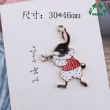 Enamel Charms Alice Rabbit Cartoon Character 10pcs Jewelry Making Pendant