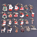 Enamel Christmas Tree Snowflake Charms Xmas Wreath Pendant DIY Necklaces