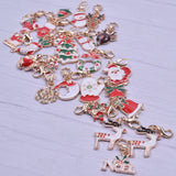Enamel Christmas Tree Snowflake Charms Xmas Wreath Pendant DIY Necklaces