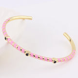 Colorful 18K Plated Open Bangles Bracelets for Women Party Jewelry