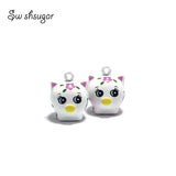 Enamel Pig Jingle Bell Charms for Pet Decoration