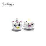 Enamel Pig Jingle Bell Charms for Pet Decoration