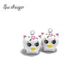 Enamel Pig Jingle Bell Charms for Pet Decoration