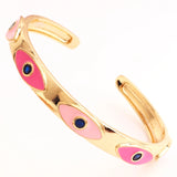 Colorful Evil Eye Bangles - Micro Zircon Cuff Bangles