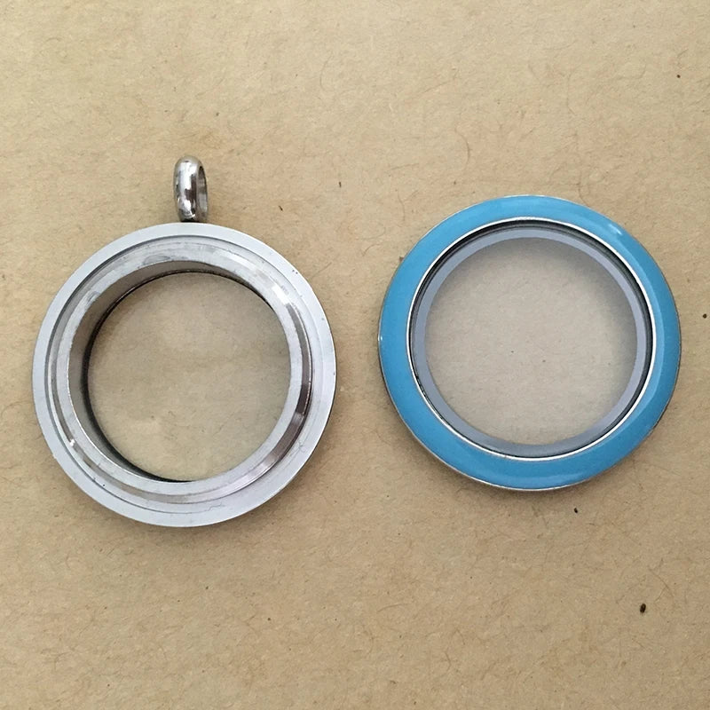 Enamel Colors Screw Stainless Steel Floating Locket for Women Jewelry