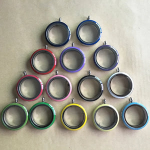 Enamel Colors Screw Stainless Steel Floating Locket for Women Jewelry