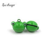 Enamel Copper Frog Head Bell Charms Pet Necklace Pendant