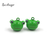 Enamel Copper Frog Head Bell Charms Pet Necklace Pendant