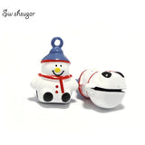 Enamel Copper Snowman Charm Jingle Bell for Christmas Decoration