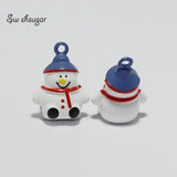 Enamel Copper Snowman Charm Jingle Bell for Christmas Decoration