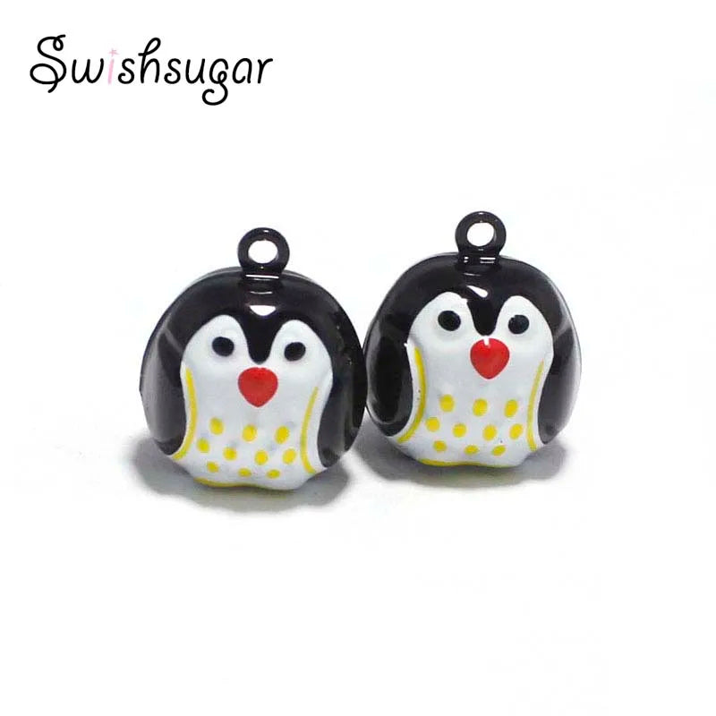 Enamel Owl Cartoon Bell Charms Wedding Party Pet's Necklace Pendant Decor